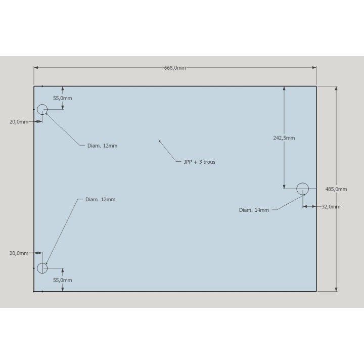Vitre Rectangle - Godin - Schéma