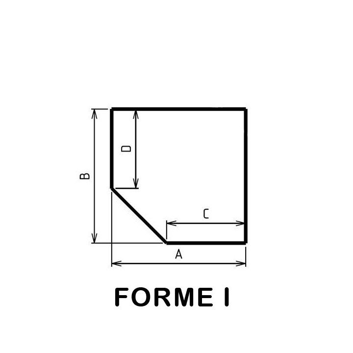 Piastra di pavimento in vetro quadrata con 1 angolo tagliato 100x100cm - Capska