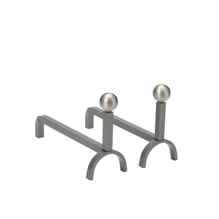 P. Chenets Promesse Gris Boules Satinees Vernies