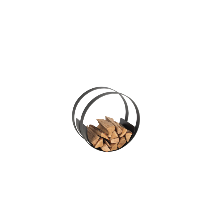 Rangement Bois Roll Gris Sable et noir givré