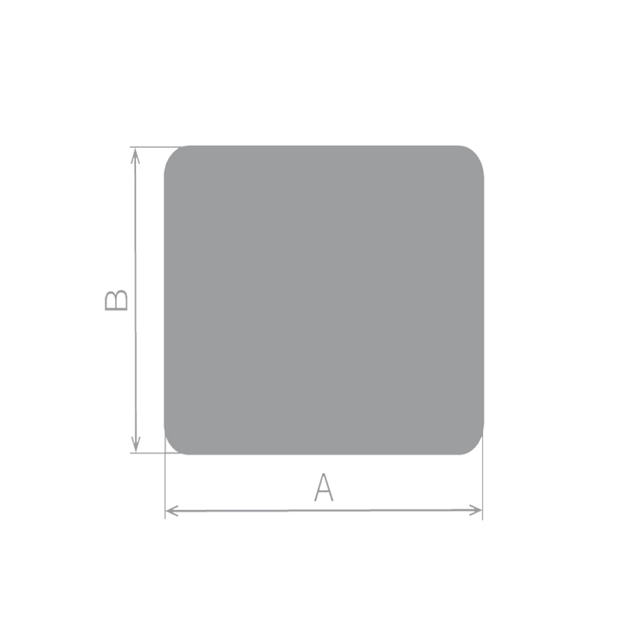 Placa de sol en vidre angles arrodonits 1000x1000mm R100