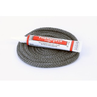 Round Braided Gasket ø 6 mm x 2,5 m + glue - Capska