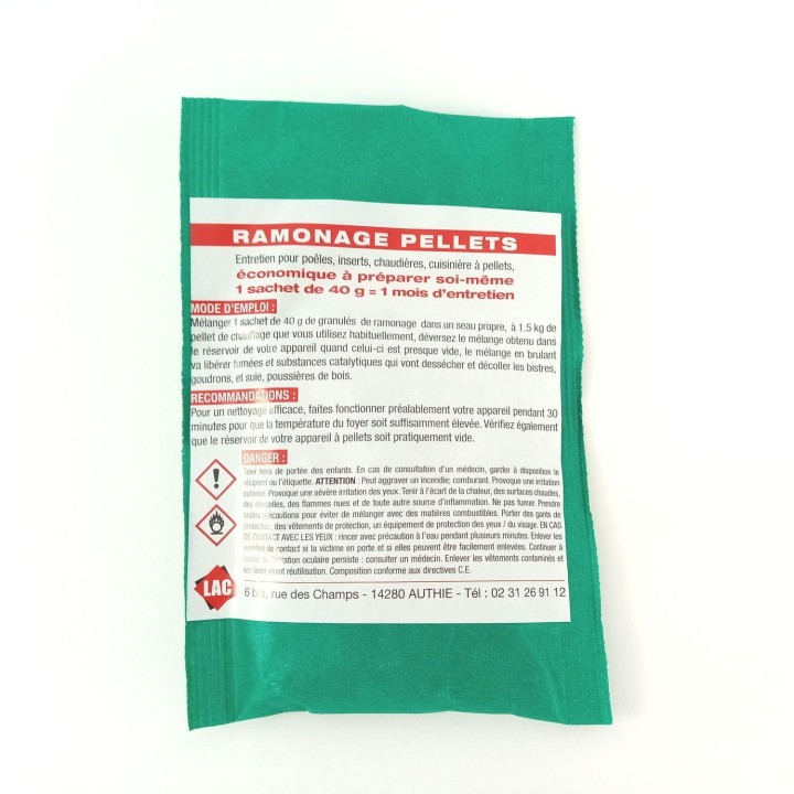 granulés de ramonage pour poeles a pellets, chaudières, cuisinières
