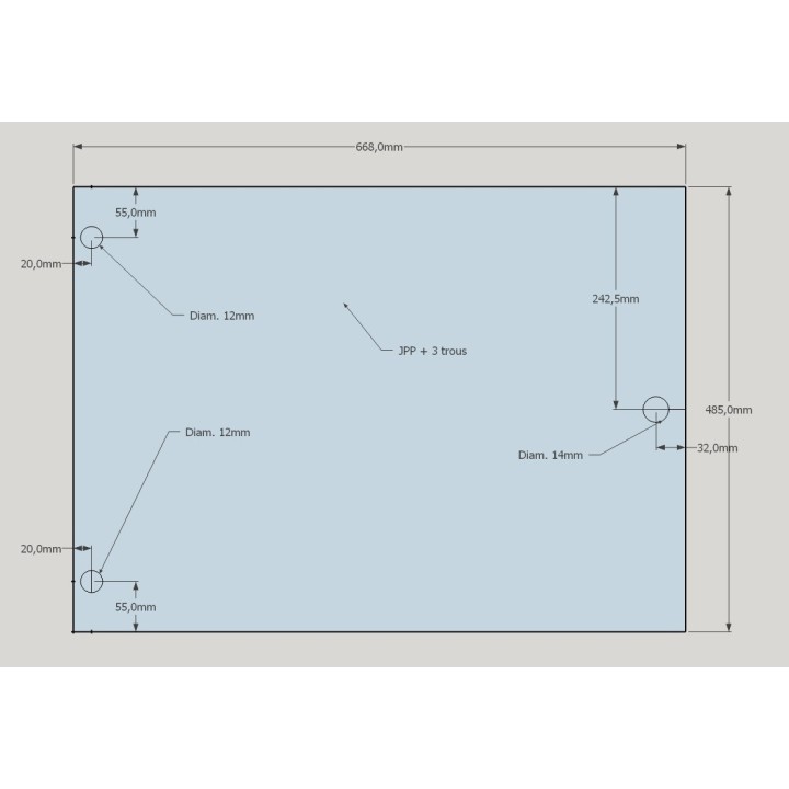 Philippe FOYER 695 TX Glass - Rectangular Pierced Glass Panel