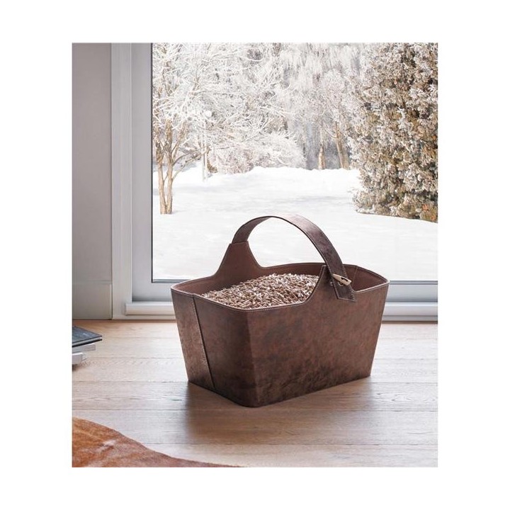 Yotta Brown Wood Storage Bin - Capska