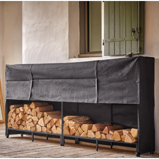 Stoker - Portalegna da esterno in acciaio nero per riporre la legna - Capska