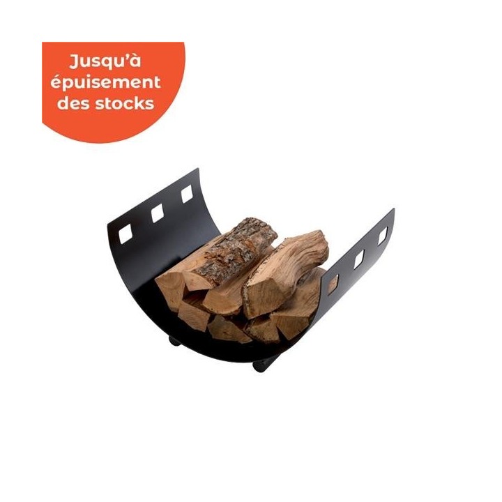 Range-bûches ECUME en Acier Noir Givré - Dixneuf