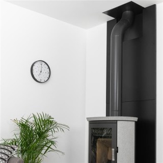 Thermoverkleidung in mattiertem Schwarz für Metallnischen L.350 mm - Dix Neuf