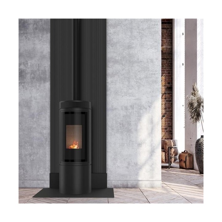 Frosted Black Steel Stove Wall Protector - Capska