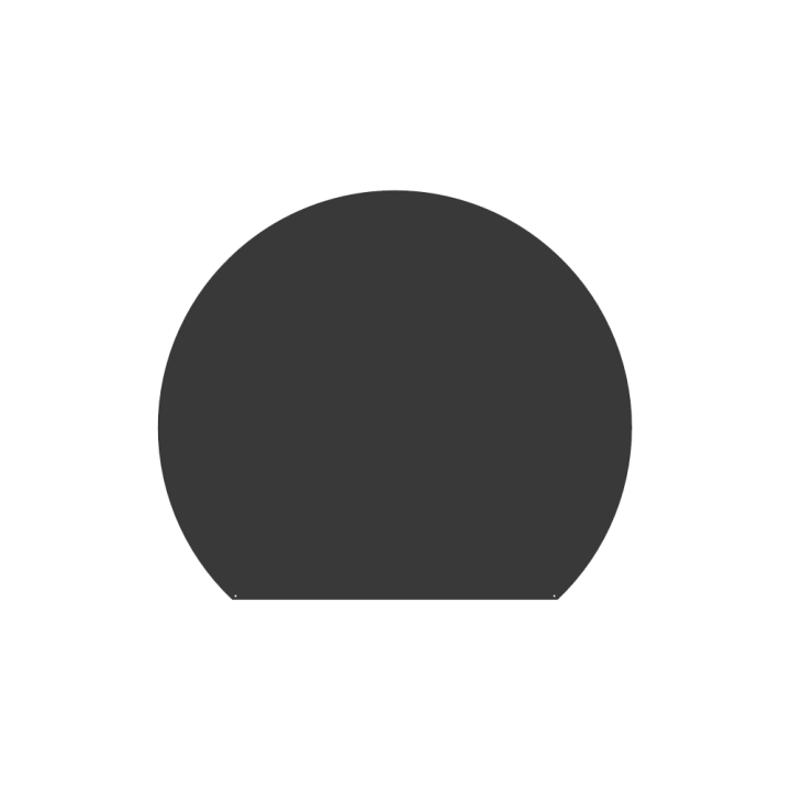 Plaque de sol Ronde coupée  en acier gris pour cheminée et poeles à bois - Capska