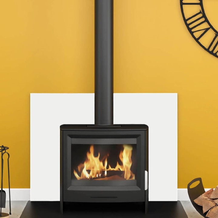 Placa cuadrada blanca lisa para protección de pared de estufas de pellets de madera - Capska