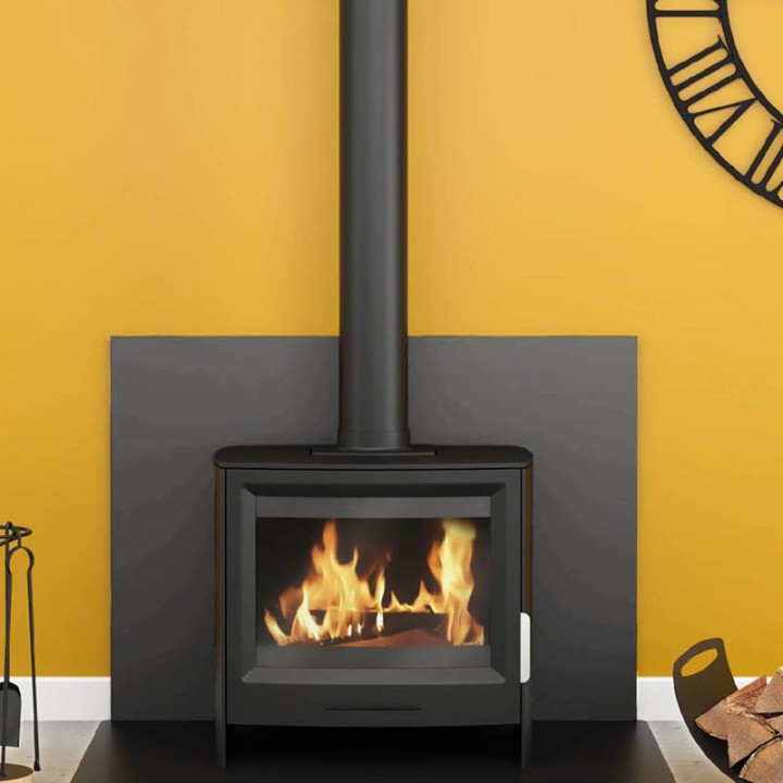 Piastra di protezione murale quadrata grigia semplice per stufe a pellet - Capska