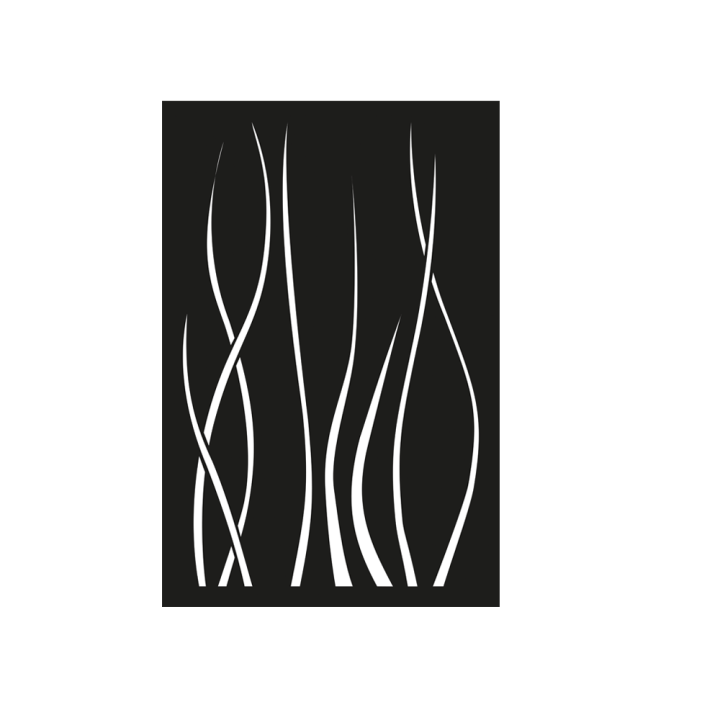 Black Ondulis plate, height 120cm, for wall protection of wood or pellet stoves - Capska