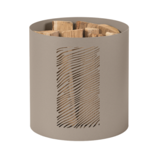 Moderno porta-legna in acciaio color sabbia - Capska