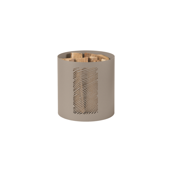 Moderner Holzständer aus sandfarbenem Stahl - Capska