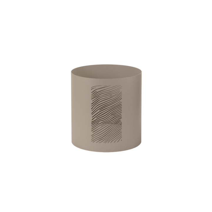 Range bûches en acier couleur sable moderne - Capska