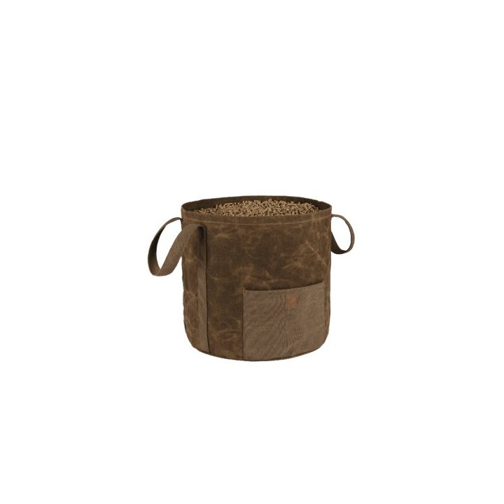 Sac Vercors Dixneuf en toile cirée marron pour bois de chauffage