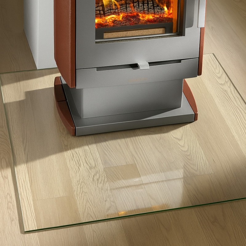 Rechteckige Glasbodenplatte 120x100cm für Holzöfen - Capska