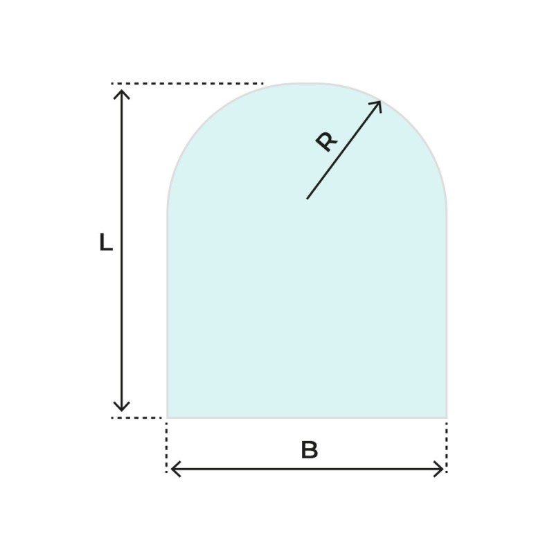Piastra di vetro curva rettangolare 100x100cm - Capska