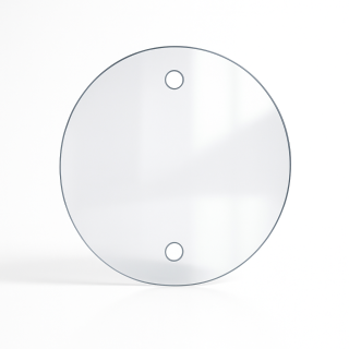 Verre vitrocéramique rond découpé sur mesure avec perçage - Capska.com