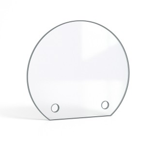 Runde Glasplatte mit Bohrung für Kamin - Capska