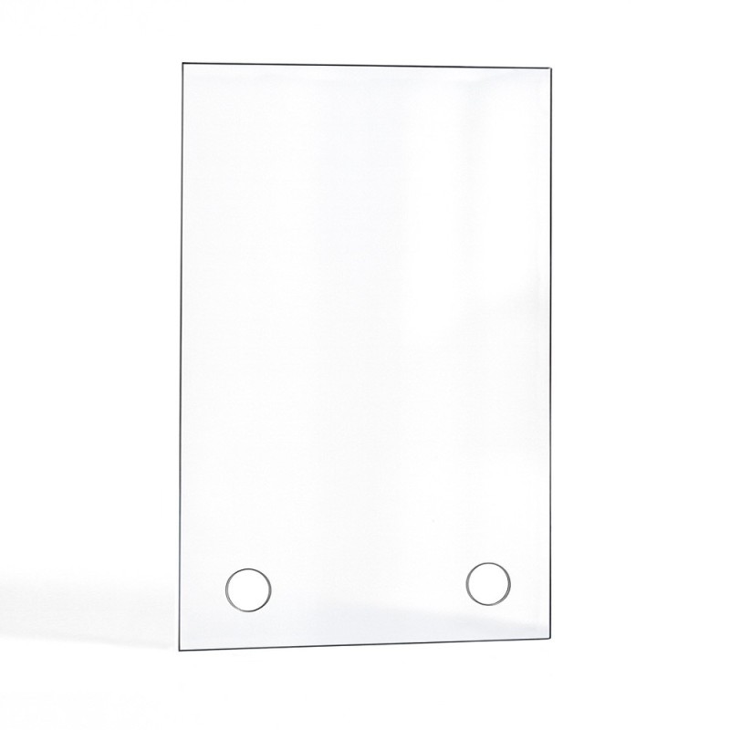 Vitre plate rectangulaire avec perçage verticale