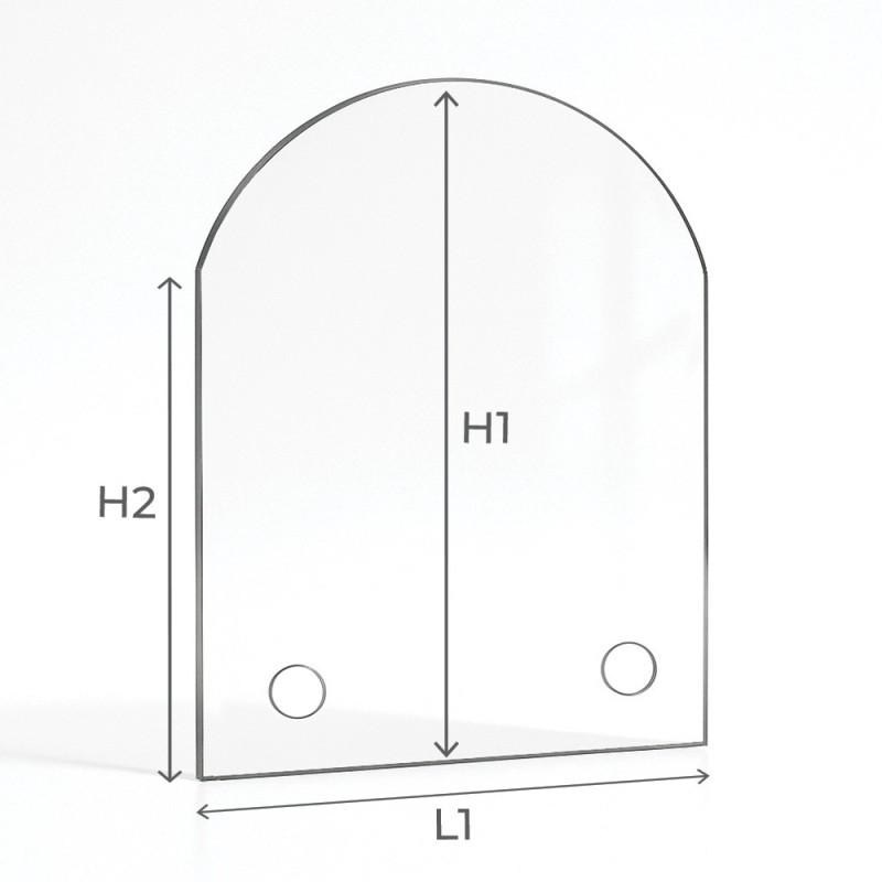 Vidre pla amb arc a la part superior, estufes de llenya i llars de foc – Capska