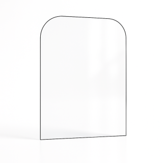 Vitre plate avec 2 angles arrondis 5 mm sur mesure