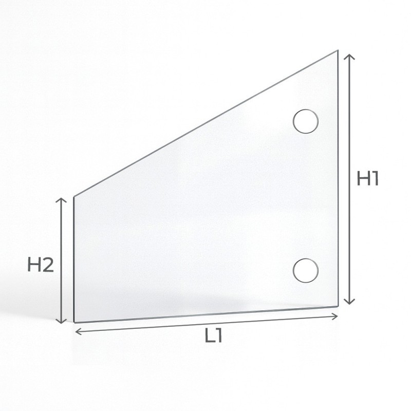 Glass for insert or wood stove in trapezoidal rectangle - Capska