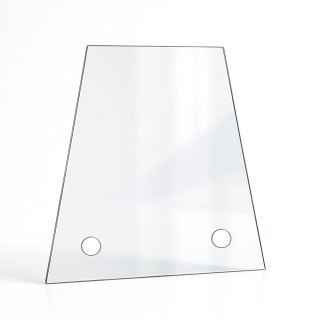 Trapez-Shaped Glass with Drilling for Insert and Stove - Capska