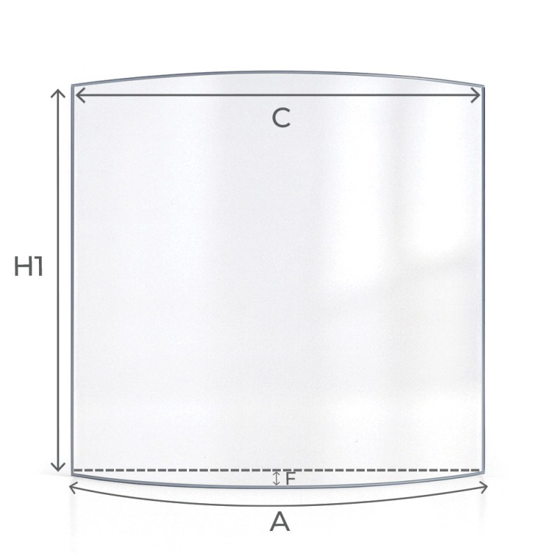 Vitre Abc 16 - Verre Courbe pour poêle à bois
