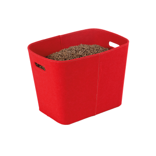 Rangement Bois/Granules Feutrine Rouge Felt