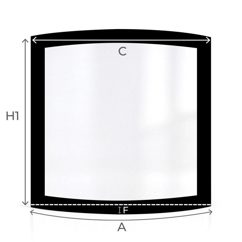 Supra GOTEBORG Glass - Curved Screen-printed glass panel for wood burning stove