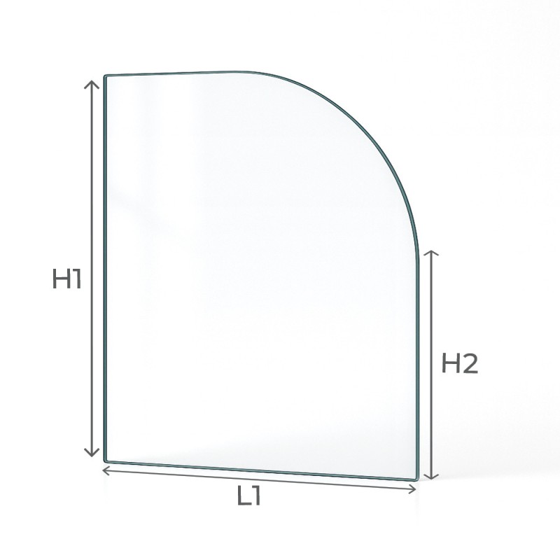 Jotul F400 Glass - 1 rounded corner Right side glass panel for wood burning stove