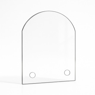 Godin CHAMONIX VITRE DU FOUR Glass - Arched rectangle Screen-printed pierced glass panel for fireplace insert