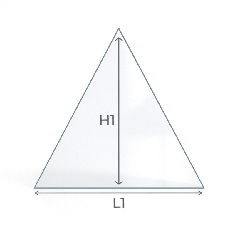 Invicta TIPI Glass - Isoceles Triangle Left side glass panel for wood burning stove
