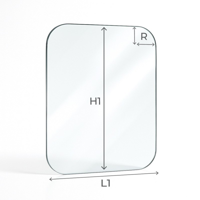 Vitre vitrocéramique sur mesure - 4 angles arrondis pour poêle - Capska