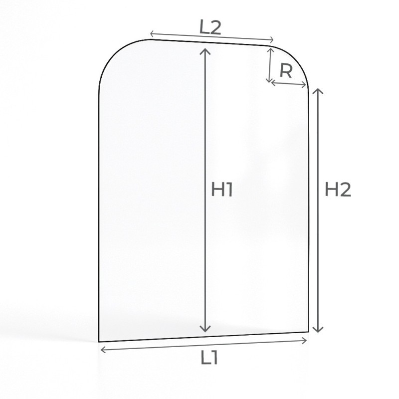 Invicta BRADFORD Glas - 2 abgerundete Ecken Kaminglas für Kaminofen