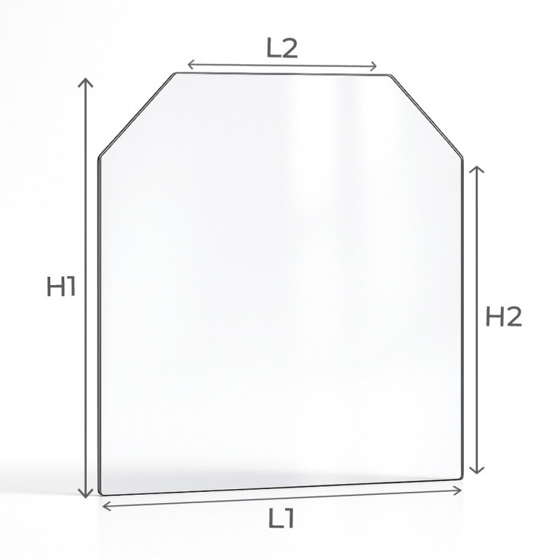 Hunter HERALD 14 Glass - 2 cut corners glass panel for wood burning stove