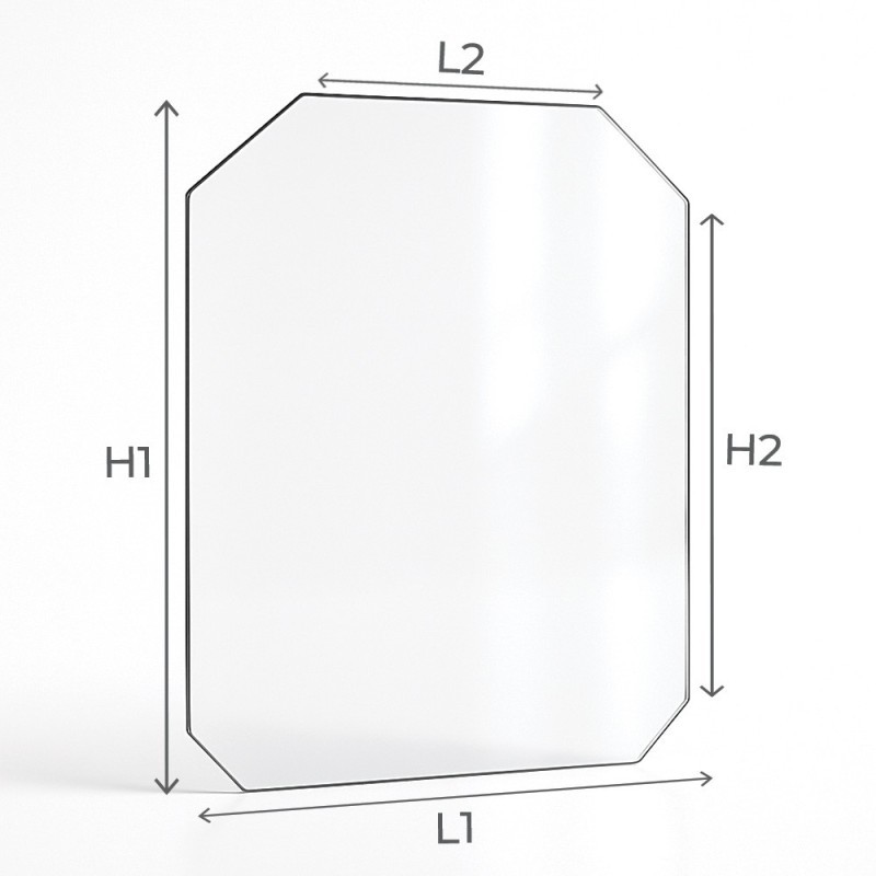 Cristal Supra ZOE - Vidrio 4 ángulos cortados para estufa de leña