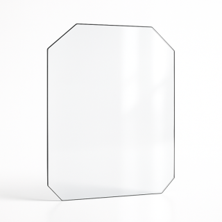 Godin ETIVAL Glas - 4 geschnittene Ecken Kaminglas für Kaminofen