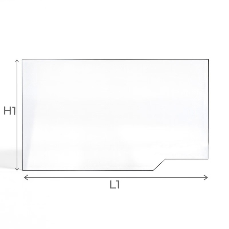 Vitre Jotul F166 - Verre rectangle pour poêle à bois - Schéma