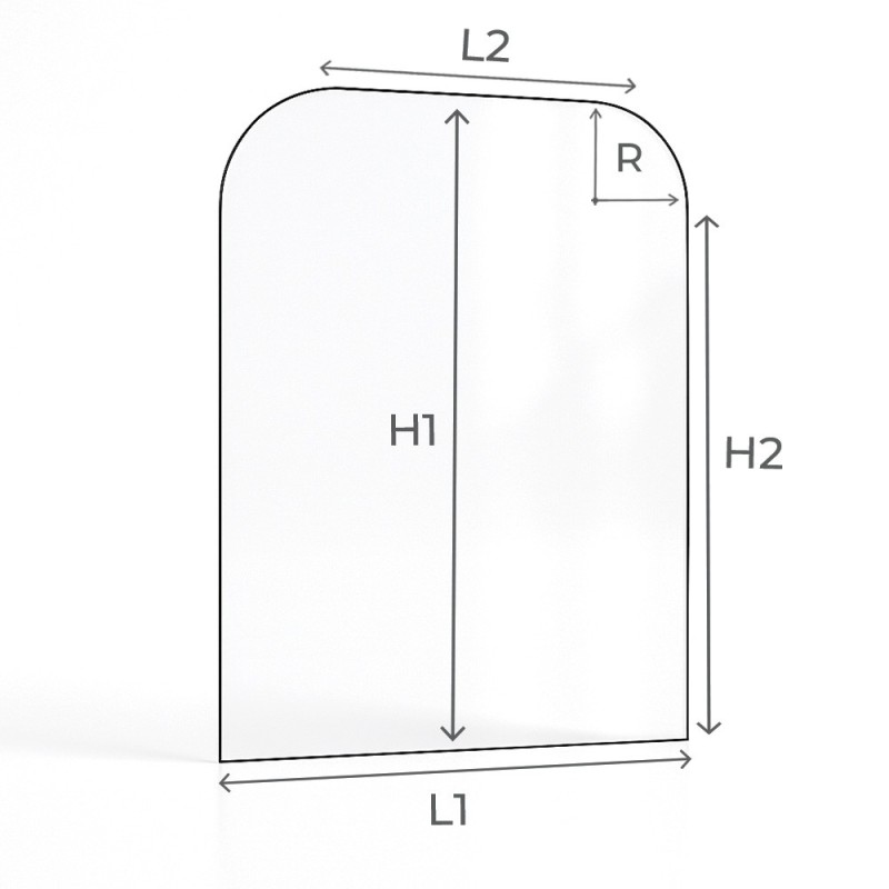 Glas mit 2 abgerundeten Ecken maßgeschneidert für Einsatz - Capska