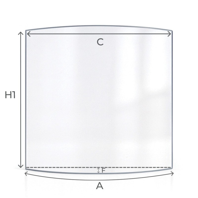 Cristal Hwam 3130 - Vidrio Curvo para estufa de leña