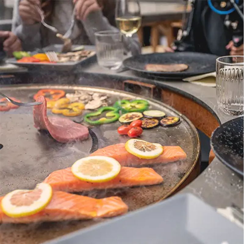 Plancha Braciere a Gas 130 cm - 1 altezza 80 cm - Capska