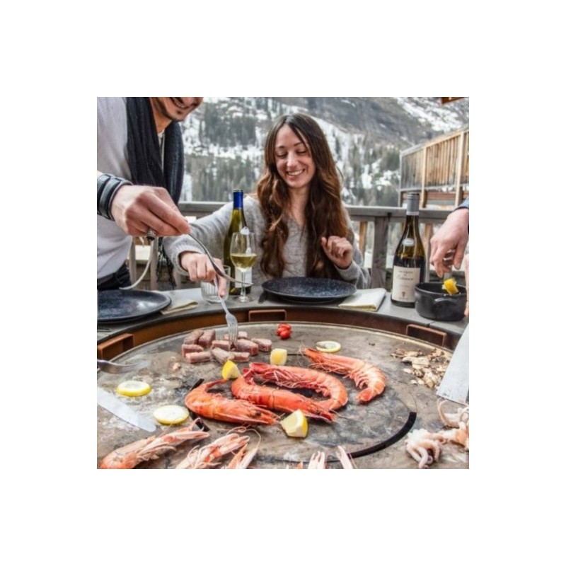 Plancha Braciere a Gas 130 cm - 1 altezza 80 cm - Capska